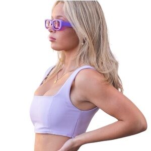 Princess Polly Lilac Crop Top Bralette Size 2